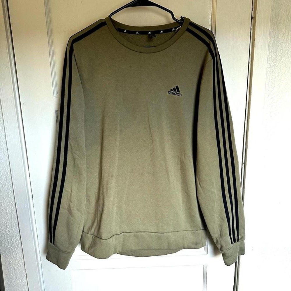 Classic olive green Adidas crewneck